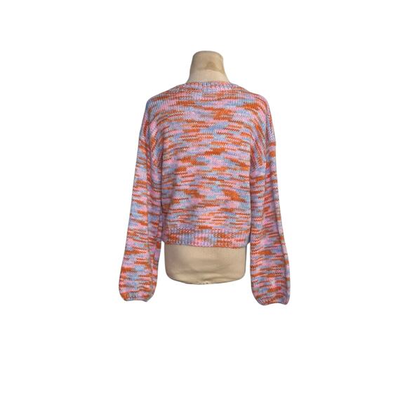 Shein pink blue orange stripes sweater size Small - Picture 8 of 12